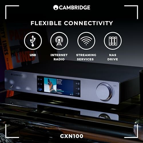 Cambridge CXN100 audio streamer with connectivity options.